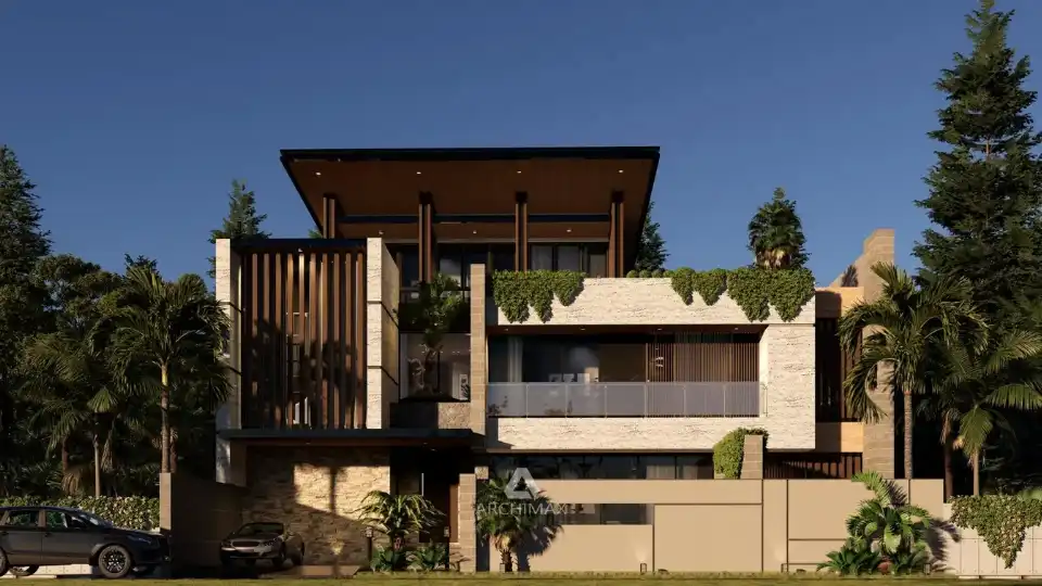 desain rumah modern tropis oleh archimax Indonesia